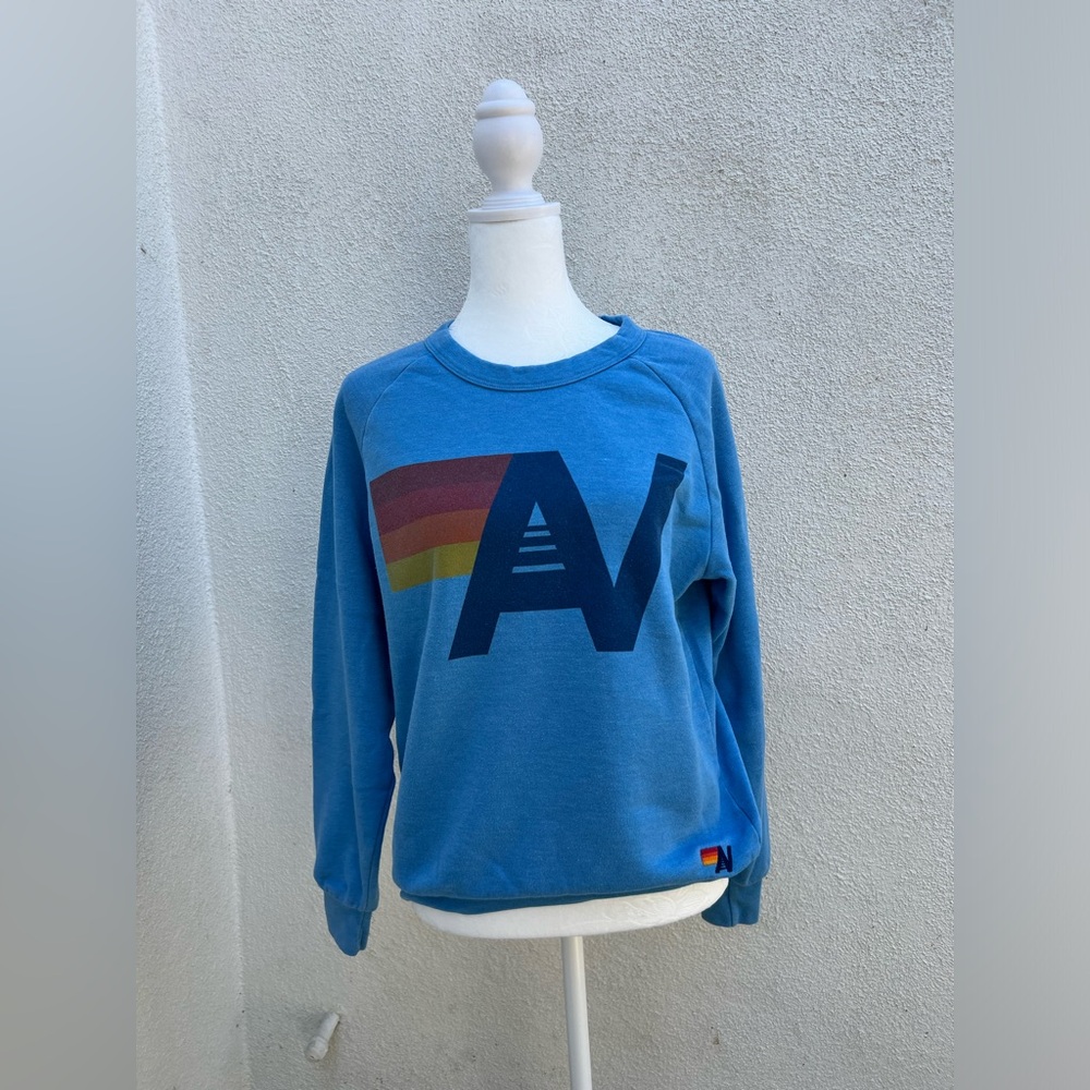 Aviator Nation Ocean Blue Logo Crewneck Sweatshirt